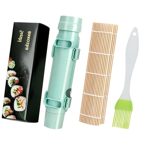 Green sushi making - green,