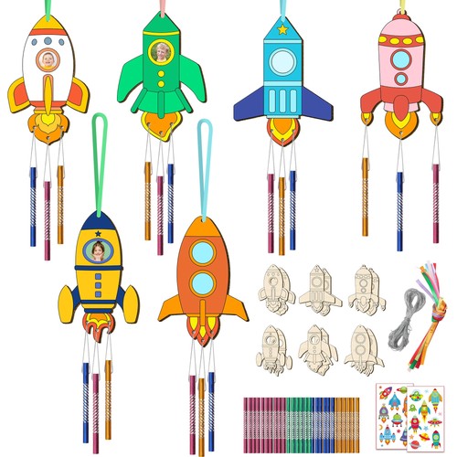 12pcs rocket wind chime kit - 12pcs,